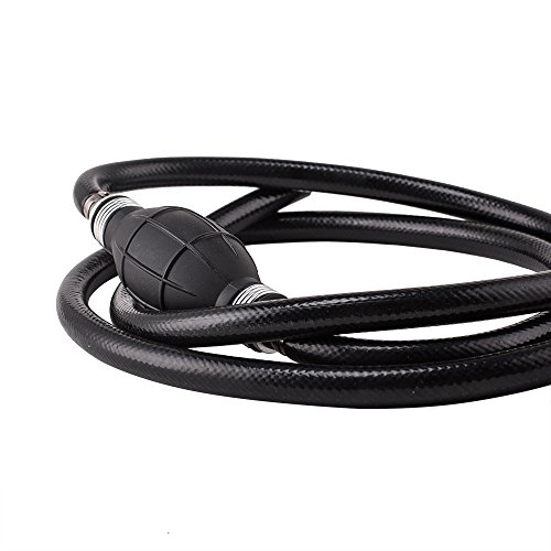 aokur Nylon Braided 3/8" Marine Outboard Boat Motor RVs Fuel Line Assembly with Primer Bulb Steel Hose Clamps 6FT