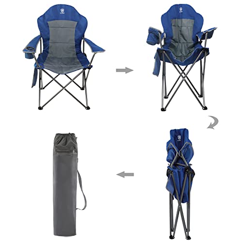EVER ADVANCED High Back Folding Camping Chair Oversized and Fully