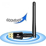 Wsky Wireless USB Wifi Adapter - AC 600M Dual Band (2.4G/150Mbps+5G/433Mbps), USB WiFi Network Dongle Adapter, Support Windows XP/Vista/7/8/8.1/10 (32/64bits) MAC OS