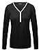 Camellias Women's Long sleeve Cotton T Shirt 1/2 Zip Front V Neck Blouse