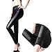 Weigou Women Leggings Winter Warm Pants Thick Velvet Faux Leather Leggings Slim Trousers (S, Black(1))