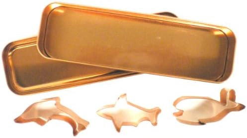 Global Decor Ocean Cookie Cutter Set in Round Copper-Plated Container