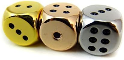 Set of Three Dice Gold, Rose Gold, and Nickel Colored
