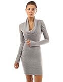 PattyBoutik Women's Cowl Neck Long Sleeve Knit Dress