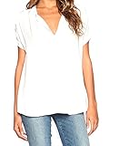 Generic Womens Plain Short Sleeve V-neck Chiffon Top Tee Blouse