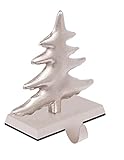 BirdRock Home Christmas Tree Stocking Holder | Holiday Greetings Mantle Fireplace Topper | Decorative Christmas Stocking Holder | Stainless Steel