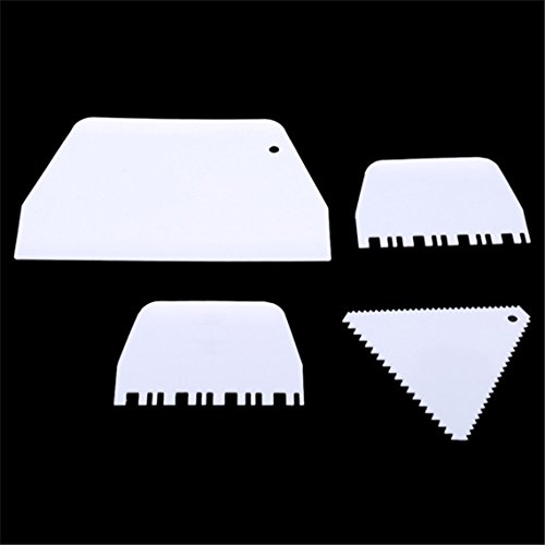 Rurah 4 pcs Fondant Smoother Tool Cake Smoother for Caking Decorating Supplies Butter Scraper - Thumbnail 3
