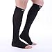 Doc Miller Open Toe Compression Socks for Men & Women, 30-40 mmHg Knee High Support, Toeless Design for Daily Leg Comfort, Breathable Nylon Spandex, 1 Pair