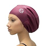 SOUL CAP XL – Extra Large Swimming Cap/Shower Cap | Designed for Long Hair, Dreadlocks, Weaves, Hair Extensions, Braids, Curls & Afros | Women & Men Silicone (Burgundy)