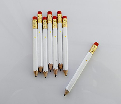 White Gold Foil Heart Mini Pencil SET OF 24 Engraved Pencils Bridal Shower Favor Baby Shower Favor Wedding Favor Wedding Pencil Set Gold Heart
