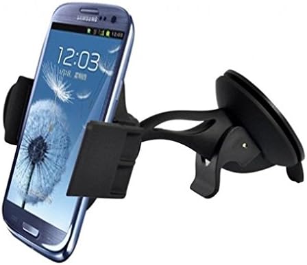 Premium Compact Car Mount Windshield Glass Holder Dock for Microsoft Nokia Lumia Smartphones - Sony Xperia Z1 Z2 Z3 Z4 Z5 Z3v Z4v - LG G Flex 2, G Stylo, Optimus L9, L90, L70 - HTC ONE M8 M9 A9