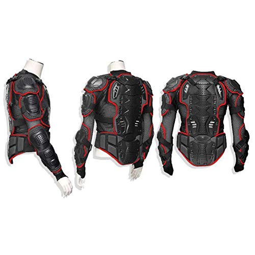 Motorcycle Full Body Armor Protective Gear Jacket Street Motocross ATV Guard MTB Racing Shirt Jacket Protector Pro for Men (Red, XXL)
