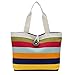 Pocciol Women Love Bags, Lady Canvas Stripes Colored Shopping Handbag Shoulder Bag Convenient Tote Purse (Red)