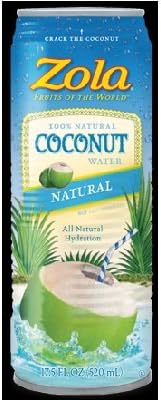 Zola Brazilian Fruits 100% Nat Coconut Water 12x 17.5OZ