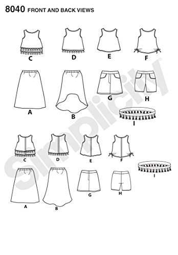 Simplicity Creative Patterns US8040OS American Girl Doll Clothes for 18 Inch Doll Size: Os (One Size), 8040