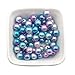 280pcs 8mm Craft Supplies Multicolored Gradient Mermaid Blue Round Faux ABS Pearls Beads Smooth ABS Pearls Filler Beads Jewelry Making Rainbow Beads (8mm-10451)
