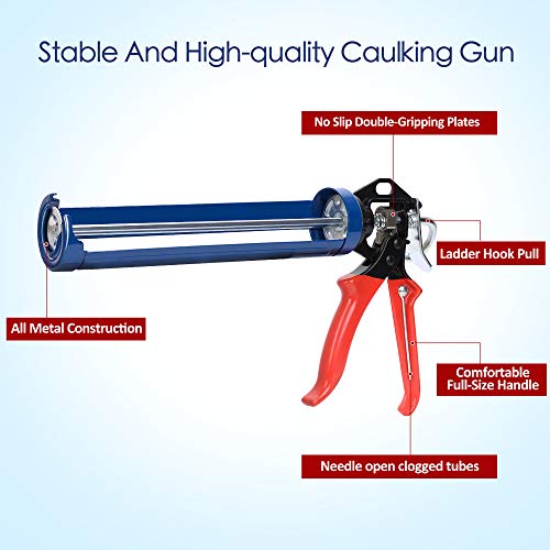 Caulking Gun With Silicone Sealant Kit Heavy Duty For Repair Calk