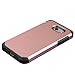 Samsung Galaxy J3 Luna Pro Case, Galaxy J3 Emerge Case, Galaxy J3 Prime Case, Galaxy Express Prime 2 Case, BornTech Dual Layer Slim Shockproof Armor Protector Phone Case Cover (Black/Rose Gold)