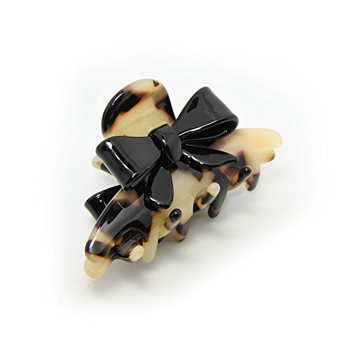 Meilliwish Beautiful Bow Wedding Women Girls Hair Claw Clip(D42)(Beige)