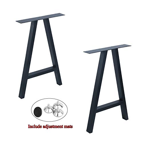 Weven Metal Furniture Legs 28"Height 17.5"Wide,Industrial Rustic Decory A Shape Table Legs,Heavy Duty Metal Desk Legs,Dining Table Legs,Industrial Modern, DIY Bench Legs,Black(2 Pcs)