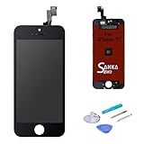 SANKA iPhone SE Screen LCD Replacement, Retina Display Digitizer Touch Screen Replacement Repair Kit with Tools for iPhone SE - Black