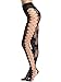 Amoretu Womens Fishnet Pantyhose Floral Lace Tights Hollow Out Stockings, Black2, One Size