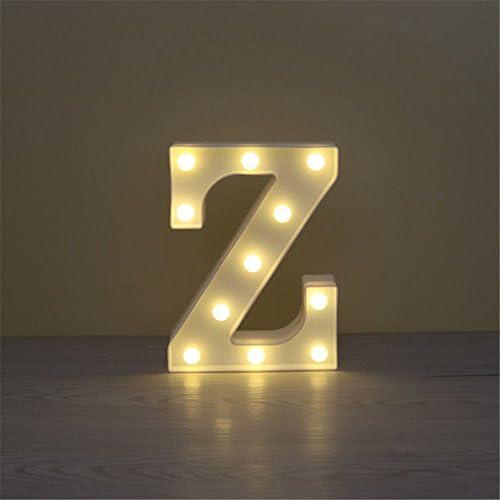 Alphapet Decorative Light Up Sign Led Letters Lights Decoration For Festival Party Wedding Holiday(Z Warm White&Battery Operated) (Z)