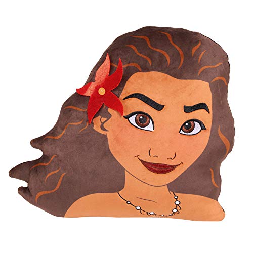 Disney Princess Character Head 12.5-Inch Plush Moana, Soft Pillow Buddy Toy for…