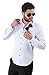 AZAR MAN Slim fit White Wing tip French Cuff Tuxedo Dress Shirt 15 Medium