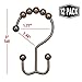2lbDepot Shower Curtain Rings Hooks - Bronze Finish - Premium 18/8 Stainless Steel - Oil Rubbed Double Hooks with Easy Glide Rollers Rust Resistant - Six Finishes Available - Set of 12 for Shower Rod