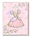 The Kids Room by Stupell Princess Dress with Fleur de Lis on Pink Background Rectangle Wall Plaque