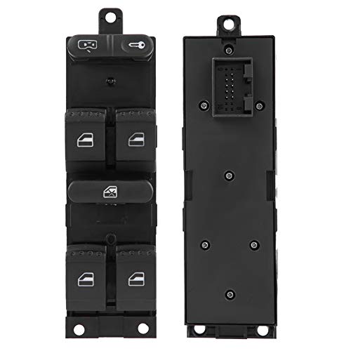 Cuque 1J4 959 857D Power Window Switch Car Electric Power Front Left Driver Side Master Window Control Switch Button for B5 Seat 1999-2006 Plastic Black - Thumbnail 6