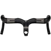 Yccyctrek Carbon Drop Bars 40cm For Road Bike 1 Piece Carbon Handlebars | Grey 3K Matte,Stem Diameter 28.6mm,Full Internal Routing,Handlebars Road Bike Integrated Aero Bars
