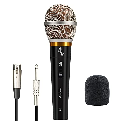 Marengo Dynamic Vocal Microphone for Karaoke Speaker,Wired Handheld Mic with On and Off Switch and 13ft Detachable Cable