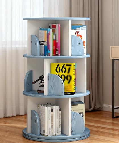 Estante Giratória Livros, 3 Andares, 98 * 40CM, 360° Estante Giratória, Livro