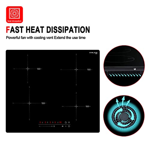 24 Inch Induction Cooktop, GASLAND Chef IH60BF 240V Electric Hob, Drop