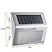 [Pack of 8] F-TECK Outdoor Stainless Steel LED Solar Step Light Wireless Super Bright Modern White Lamp Waterproof Lighting for Deck, Staircase, Walkway, Patio, Garden, Yard Auto On/Off Dusk to Dawn
