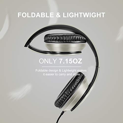 LORELEI X6 OverEar Headphones with Microphone, Lightweight Foldable
