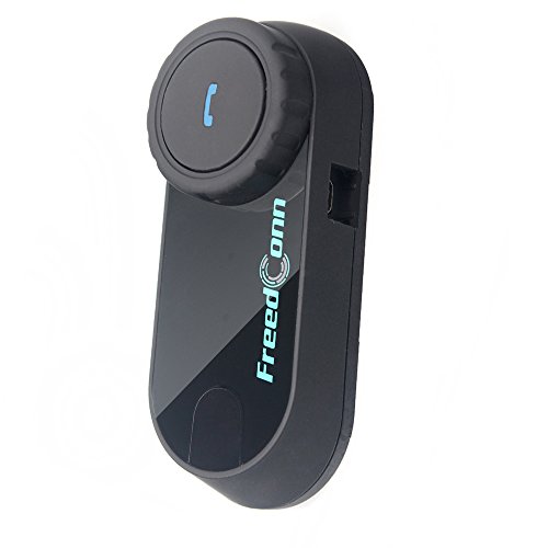 Helmet Communication Systems,FreedConn T-COM02S Motorcycle Bluetooth Headset Intercom for Rider and Pillion Communications (The Intercom via Wired Connection,2 Riders Pairing,Handsfree,Black)