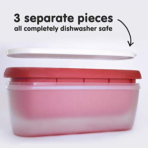 SUMO Homemade Ice Cream Containers: Insulated Tub. Dishwasher Safe. 1.5 Quart (2-Pack, Red)