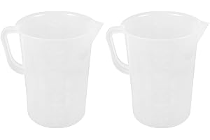 KOCKSHION 2pcs 5000ml Oil Measuring Cups with Scale Large Plastic Graduated Pitchers for Automotive Fluids,