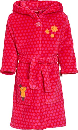Playshoes Mädchen Fleece-Bademantel die Maus Pink
