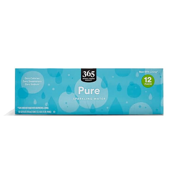 WHOLE FOODS 365 EVERYDAY VALUE, SPARKLING WATER PURE, 12 COUNT