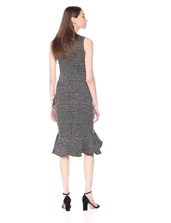 calvin klein ruffle hem midi dress