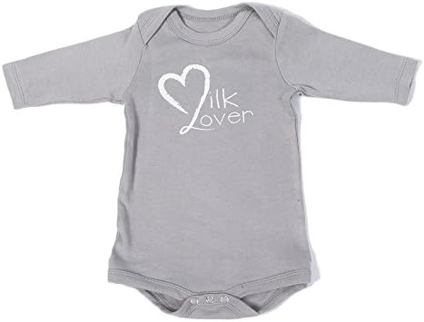 Poncho Baby Organic Bodysuit - Grey Long Sleeve Organic Cotton Onesie with Mitten Cuffs (0-3M)