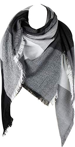 VIVIAN & VINCENT Soft Classic Luxurious Blanket Tartan Square Scarf Wrap C25