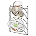 mDesign Metal Wire Pot and Pan Lid Rack Organizer for Kitchen Cabinet Doors or Wall Mount - Upright Storage Holder with 5 Slots - Bronze