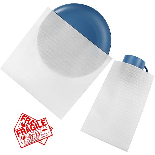 80 Pack Foam Pouches, 2 Sizes 12"×12" & 7.5"×12" Packing Foam Wrap