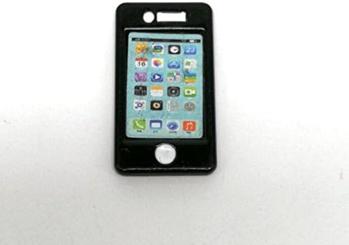 Whyyudan Dollhouse Accessories Mini Phone Miniature Decor Phone (Black)