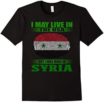 Mens Live in USA made in SYRIA DNA t shirt XL Black